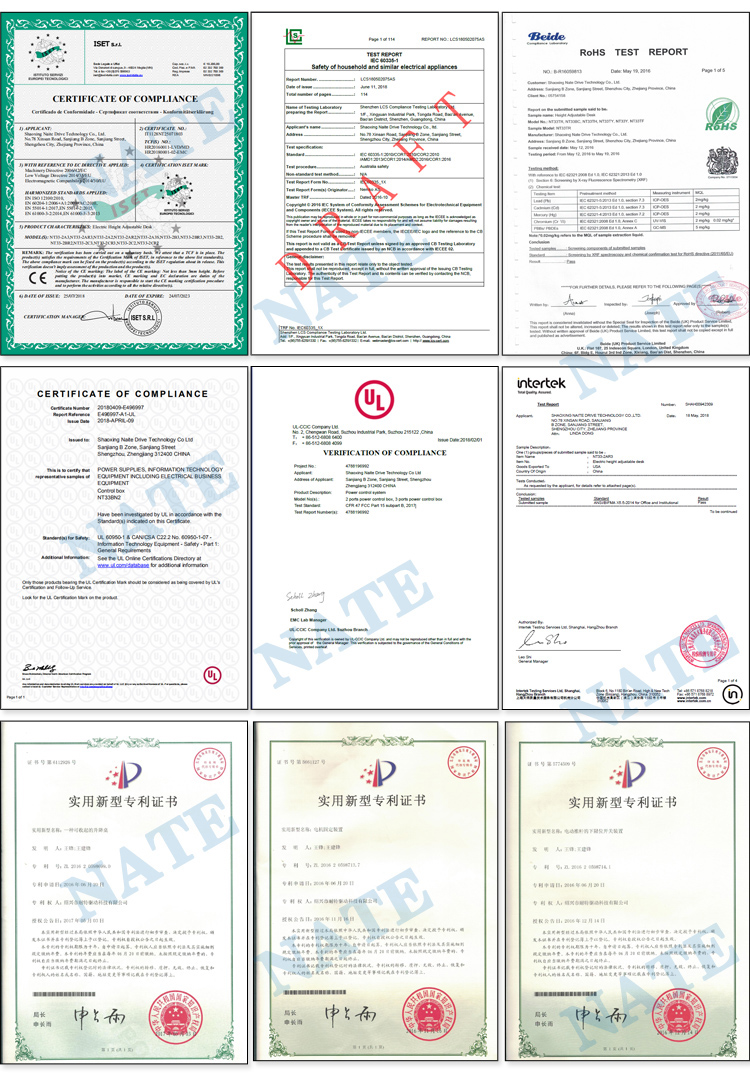 耐特升降桌全球證書